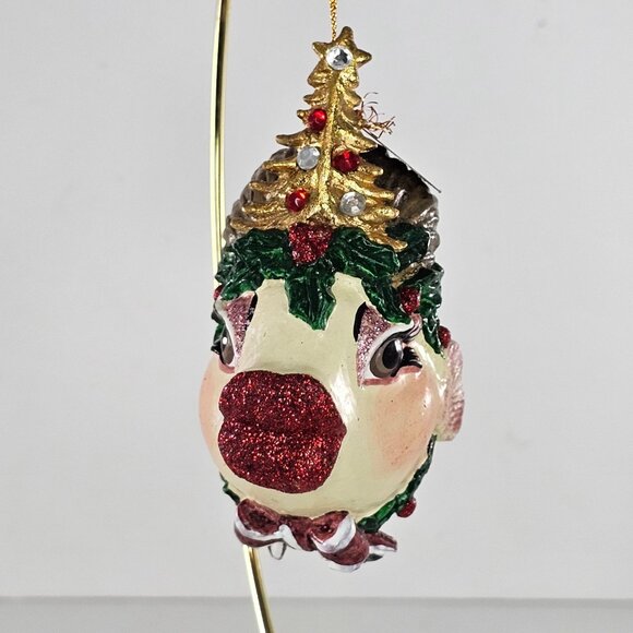 Katherines Collection Kissing Fish Christmas Tree Ornament Red Glitter Festive - Picture 6 of 8